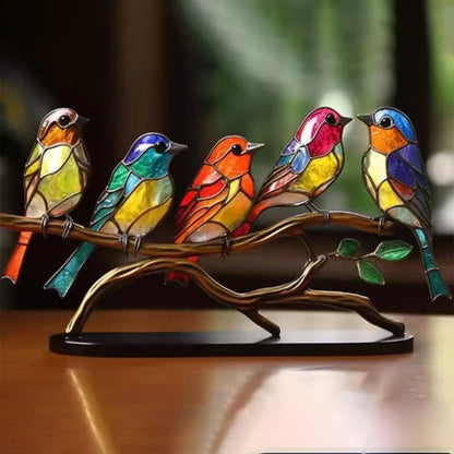 Avelena | ColorBirds - Bunte Vögel auf Zweig Dekorative Skulptur