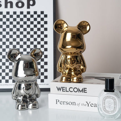 Avelena | Bunte Keramikbären-Skulptur und Statue Sparschwein Schreibtischornament