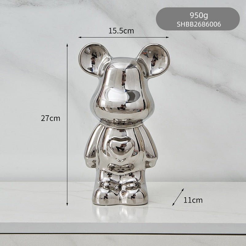 Avelena | Bunte Keramikbären-Skulptur und Statue Sparschwein Schreibtischornament