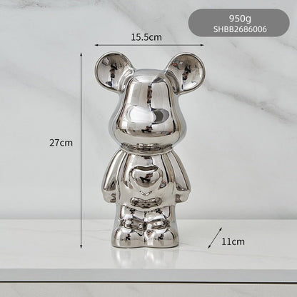 Avelena | Bunte Keramikbären-Skulptur und Statue Sparschwein Schreibtischornament