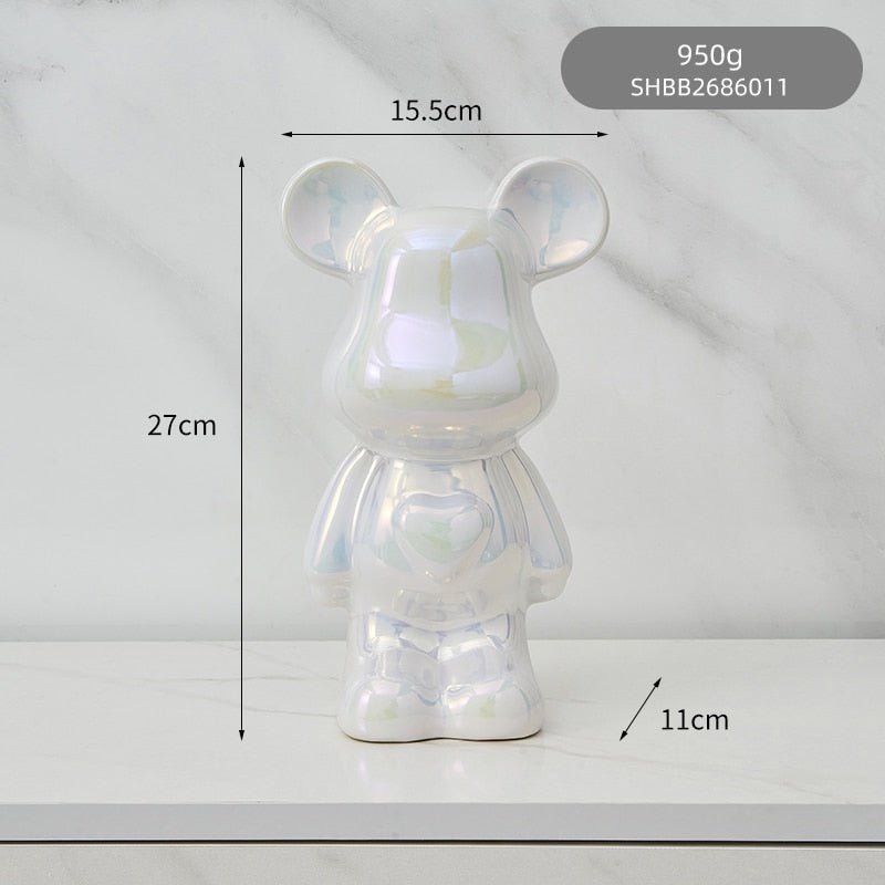 Avelena | Bunte Keramikbären-Skulptur und Statue Sparschwein Schreibtischornament