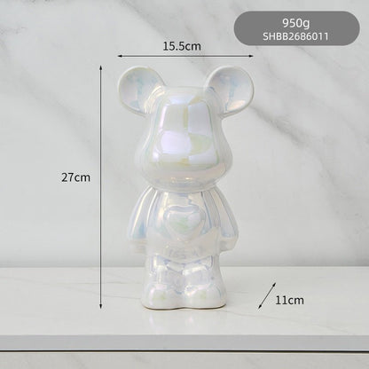 Avelena | Bunte Keramikbären-Skulptur und Statue Sparschwein Schreibtischornament