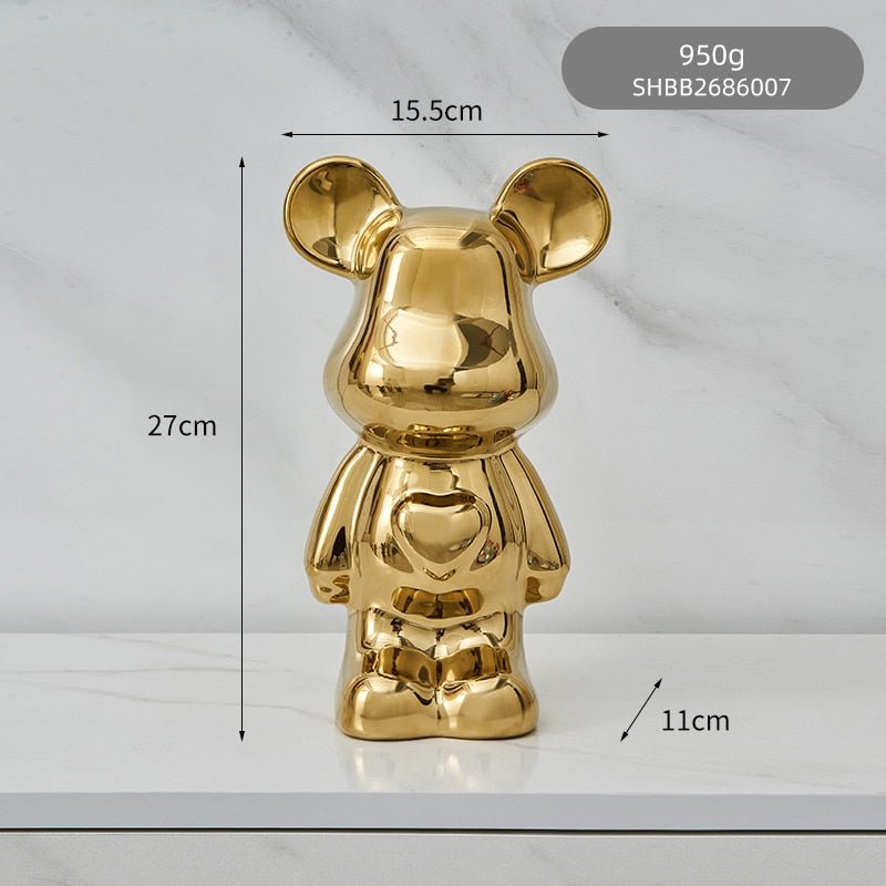 Avelena | Bunte Keramikbären-Skulptur und Statue Sparschwein Schreibtischornament