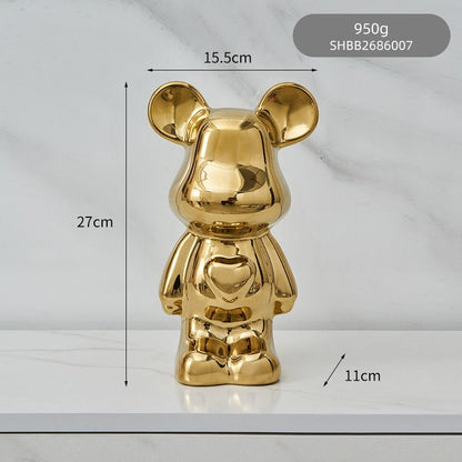 Avelena | Bunte Keramikbären-Skulptur und Statue Sparschwein Schreibtischornament