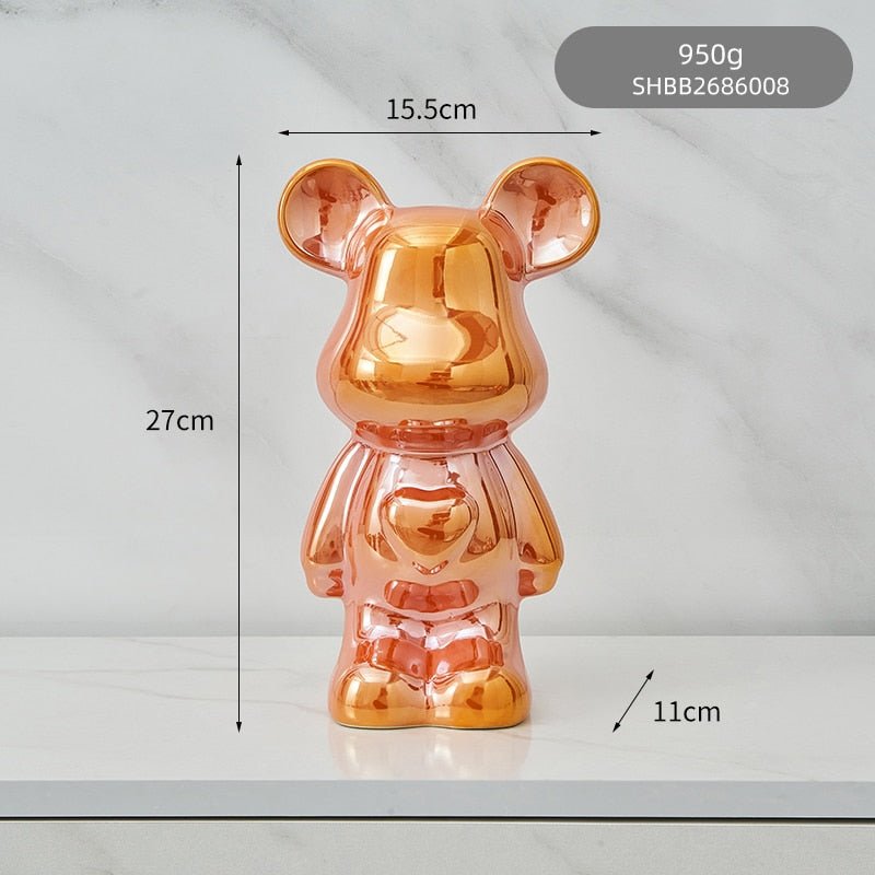 Avelena | Bunte Keramikbären-Skulptur und Statue Sparschwein Schreibtischornament