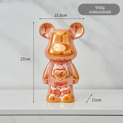 Avelena | Bunte Keramikbären-Skulptur und Statue Sparschwein Schreibtischornament