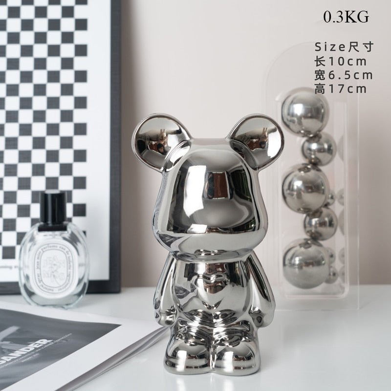 Avelena | Bunte Keramikbären-Skulptur und Statue Sparschwein Schreibtischornament