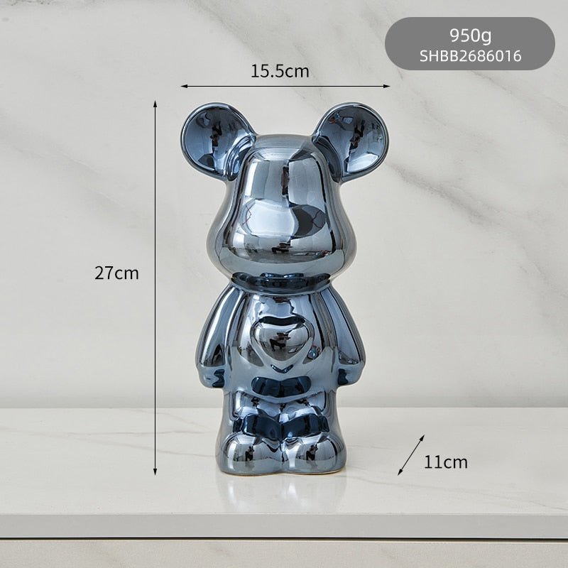 Avelena | Bunte Keramikbären-Skulptur und Statue Sparschwein Schreibtischornament