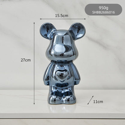 Avelena | Bunte Keramikbären-Skulptur und Statue Sparschwein Schreibtischornament