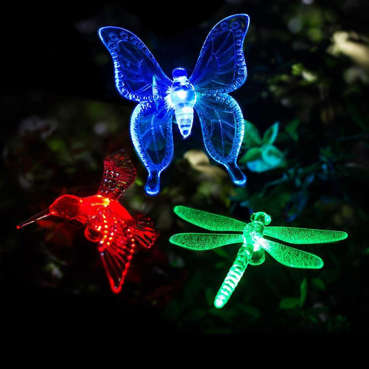 Avelena | Solar-LED-Gartenleuchten „Bunte Fliegen“