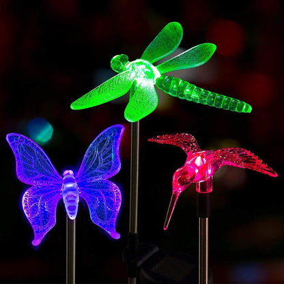Avelena | Solar-LED-Gartenleuchten „Bunte Fliegen“