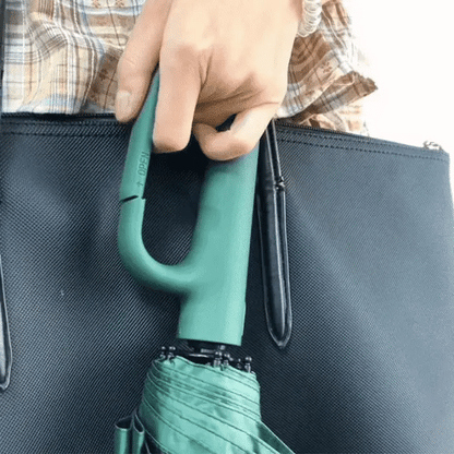 Avelena | Winddichter automatischer Klapp-Regenschirm mit großem Schnallengriff – kompakt & langlebig