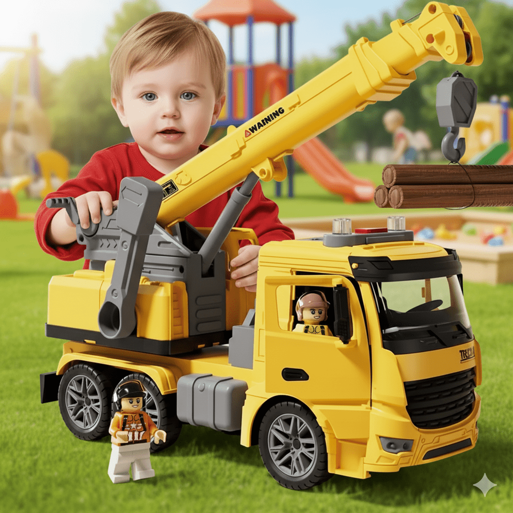 Avelena | CraneMax Junior – Baukran-Spielzeug mit Licht und Sound