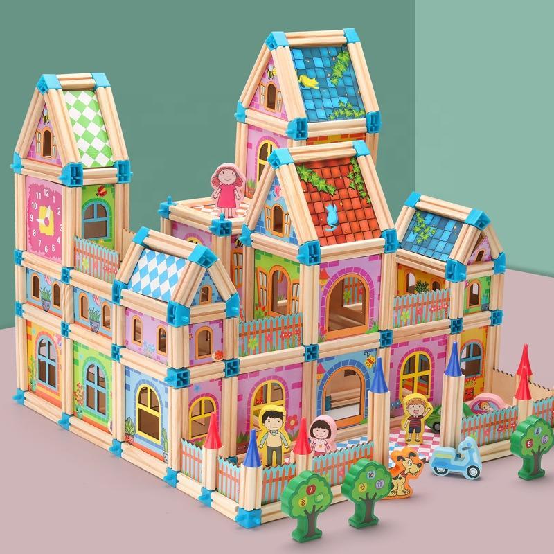 Avelena | Wooden Dollhouse Building Toy Set