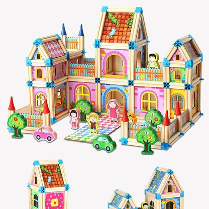 Avelena | Wooden Dollhouse Building Toy Set