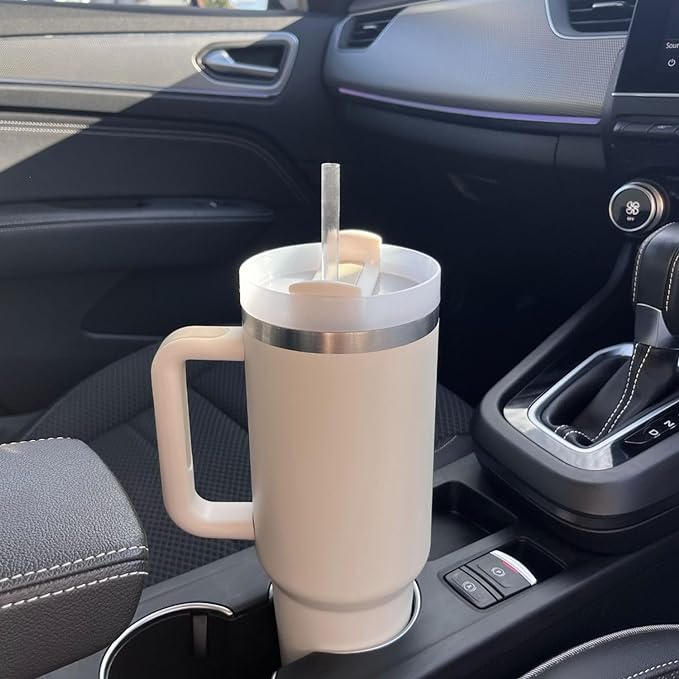 Avelena | Vakuumisolierte Tasse mit Deckel und Strohhalm Thermotumbler