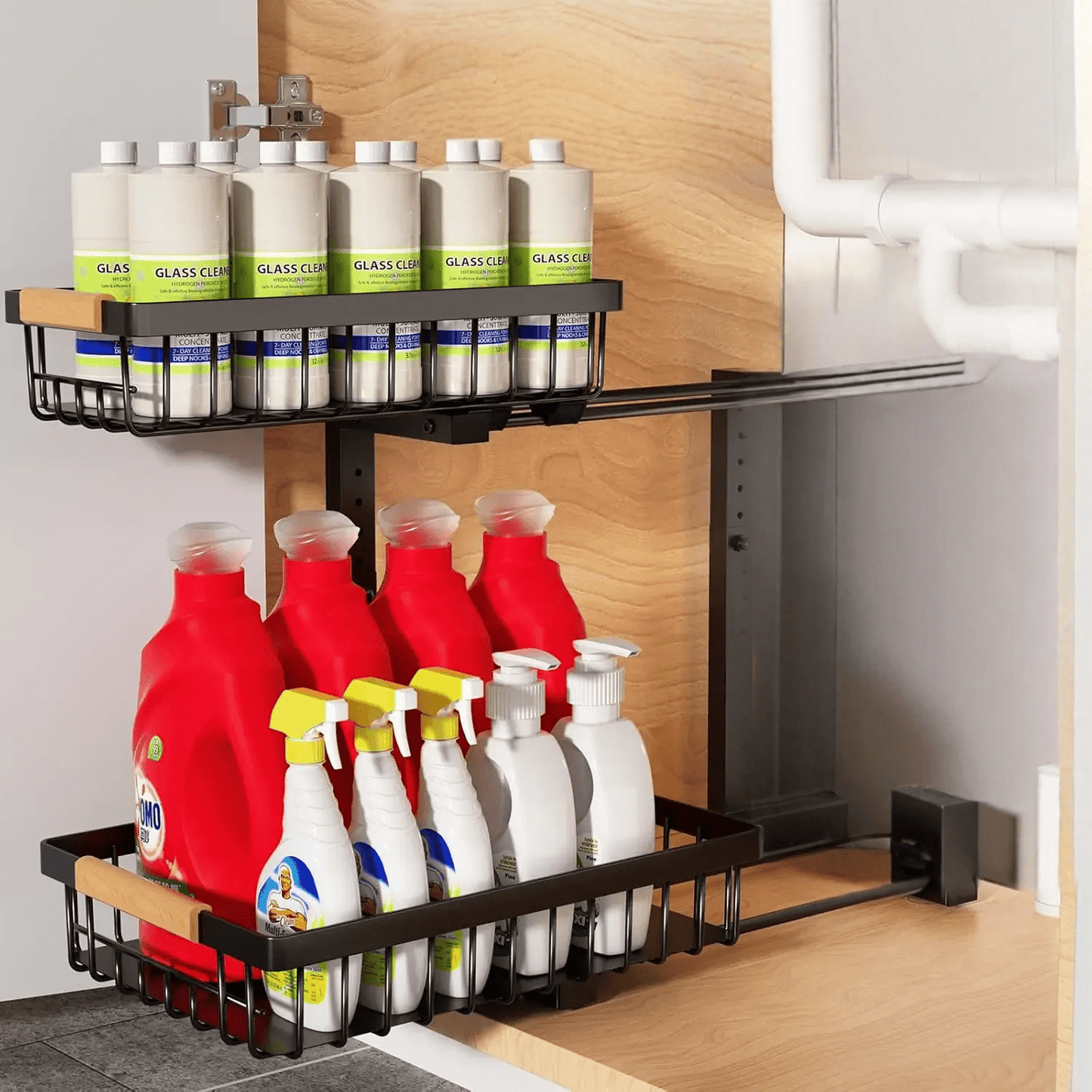 Avelena | Curcura – Heavy-Duty verstellbarer Stahl Unter-Sink-Organizer für Küche & Bad