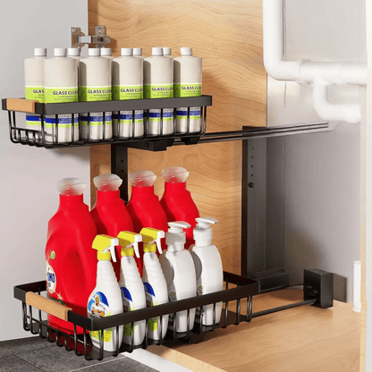 Avelena | Curcura – Heavy-Duty verstellbarer Stahl Unter-Sink-Organizer für Küche & Bad