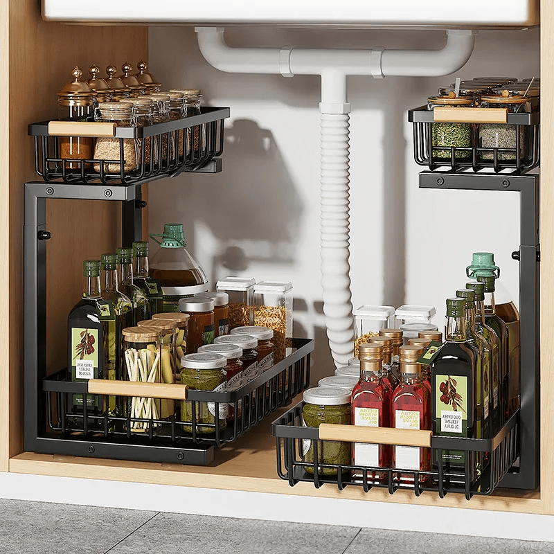 Avelena | Curcura – Heavy-Duty verstellbarer Stahl Unter-Sink-Organizer für Küche & Bad