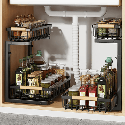 Avelena | Curcura – Heavy-Duty verstellbarer Stahl Unter-Sink-Organizer für Küche & Bad