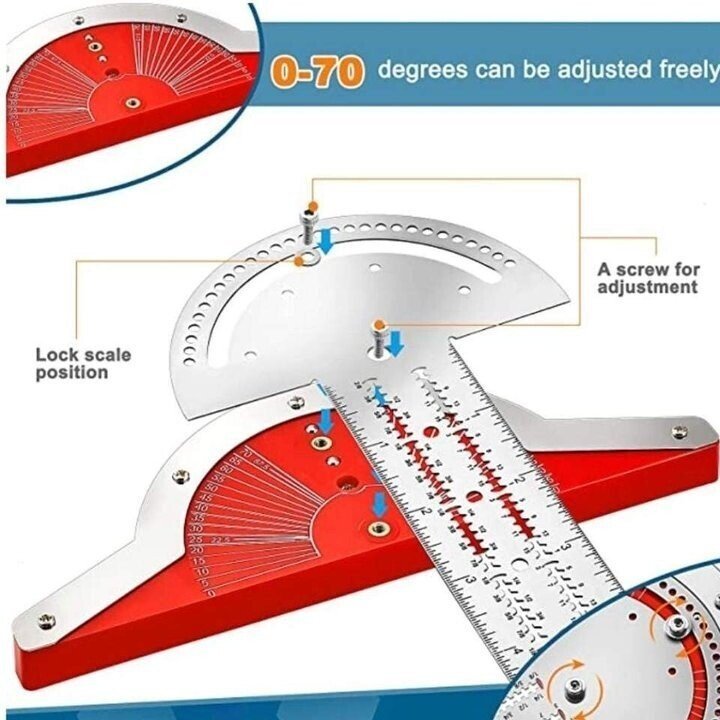 Avelena | Ultra Precision Markierungslineal Quadrat T Typ Holzschreiber Messwerkzeug