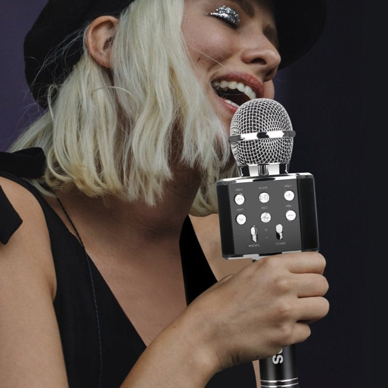 Avelena | Tragbares Karaoke-Mikrofon - Mikrofon mit integriertem Bluetooth-Lautsprecher - Kompatibel mit IOS- und Android-Geräten