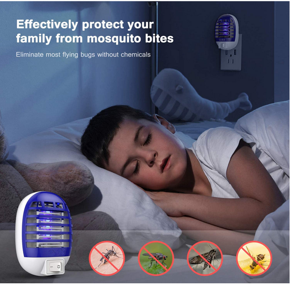 Avelena | 4 Stk Bug Zapper Plug-In Elektrisch Fliegen Schädlingsfang Innen, Mücken Led Licht Für Terrassen, Schlafzimmer, Küche, Büro Elektronischer Insektenvernichter
