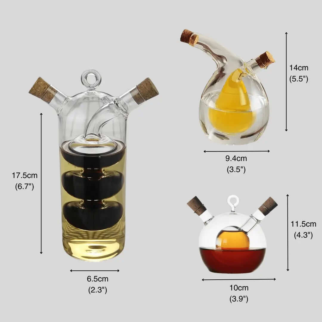 Avelena | Doppelter Öl & Essigspender aus Glas