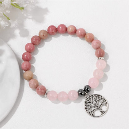 Avelena | Mila Armband mit Natürlichen Kristallen und Lebensbaum Design