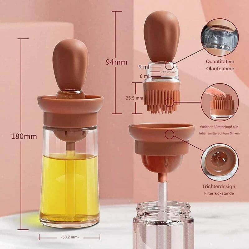 Avelena | Silikon-Ölflasche mit Bürste, 180Ml Ölspender