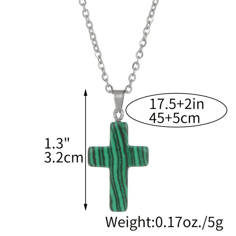 Avelena | Natürliche Edelsteine Kreuz Halskette Eine Spirituelle Schmuckerfahrung