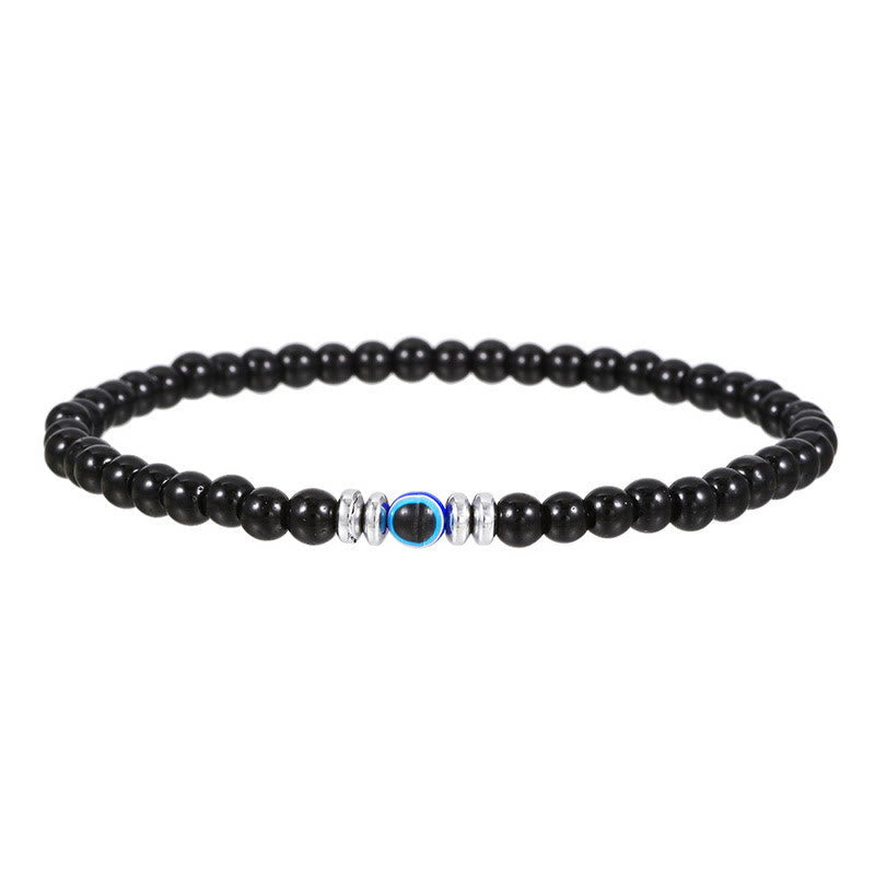 Avelena | Gemachte 4Mm Natürliche Steinarmband mit Bösem Blick Thor Edition für Männer