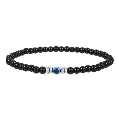 Avelena | Gemachte 4Mm Natürliche Steinarmband mit Bösem Blick Thor Edition für Männer