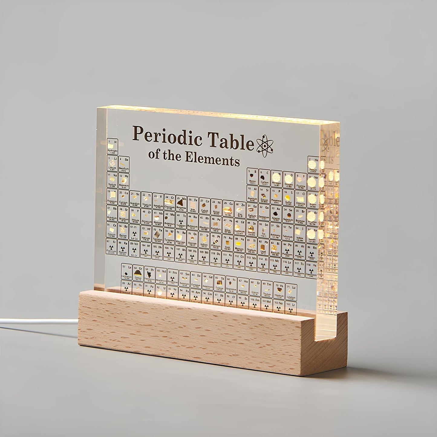 Avelena | Traurige Periodentabelle Glas Periodisches Tabellen Elemente mit Licht