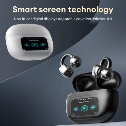 Avelena | Clip-On Ohr LCD Vollfarb-Touchscreen Audio Kabellose Kopfhörer