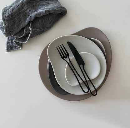 Avelena | Outline Edelstahl Besteck Set – Modernes Design mit Hohlgriffen – 3-teilig für Dinner & Dessert