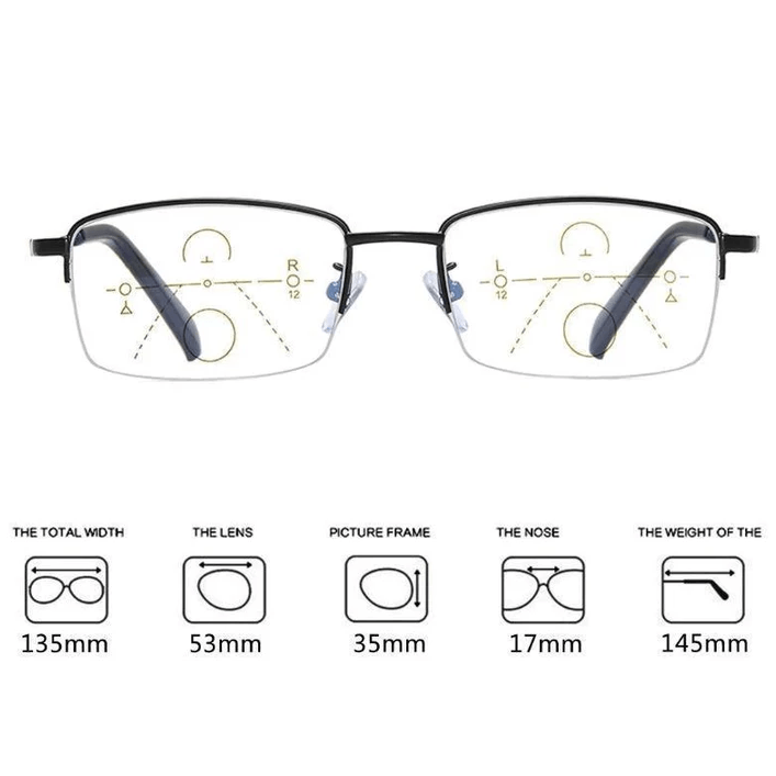Avelena | Titanprogressive Fern- und Nahbereich Dual-Use Lesebrille