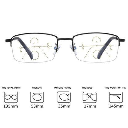 Avelena | Titanprogressive Fern- und Nahbereich Dual-Use Lesebrille