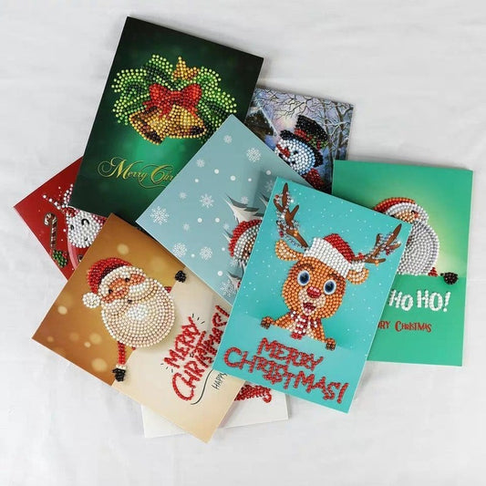 Avelena | 5D Diamantmalerei Weihnachtskarten Neuheit (8er-Pack)
