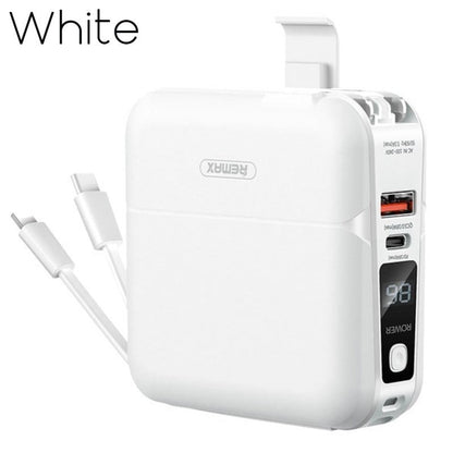 Avelena | 4-in-1 Schnelllade-Wandladegerät, mit Powerbank-Funktion, Ladekabel & Telefonadapter, für Zuhause, Büro und Reisen (US-Standardstecker)