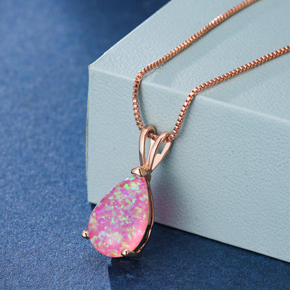 Avelena | Minimalist Drop Opal Pendant Necklace Selina