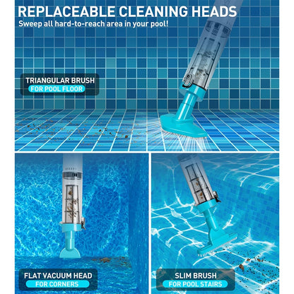 Avelena | US-Standard - 3in1 Akku-Ladegerät Leistungsstarker Motor Schwimmbad-Staubsauger