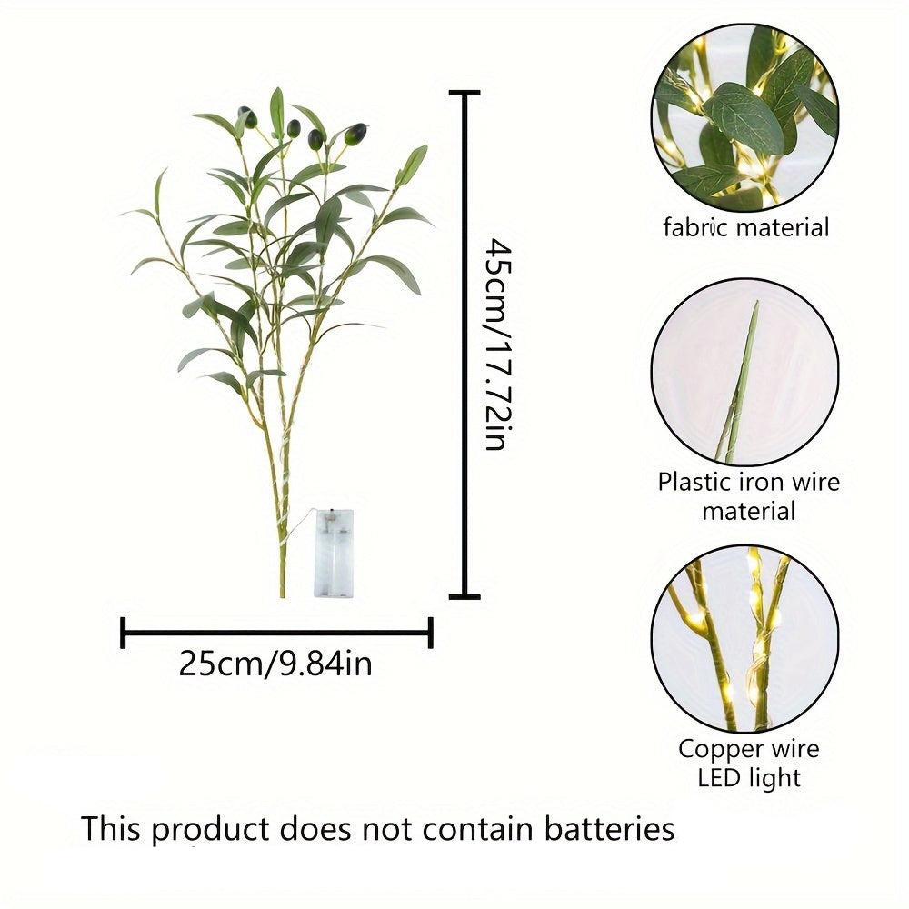 Avelena | Beleuchteter Olivenbaum LED Lampe – Modernes Dekor für festliche Anlässe, Hochzeiten, Geburtstage und Partystimmung, ideal für Esstisch, Schrank oder Café-Dekor
