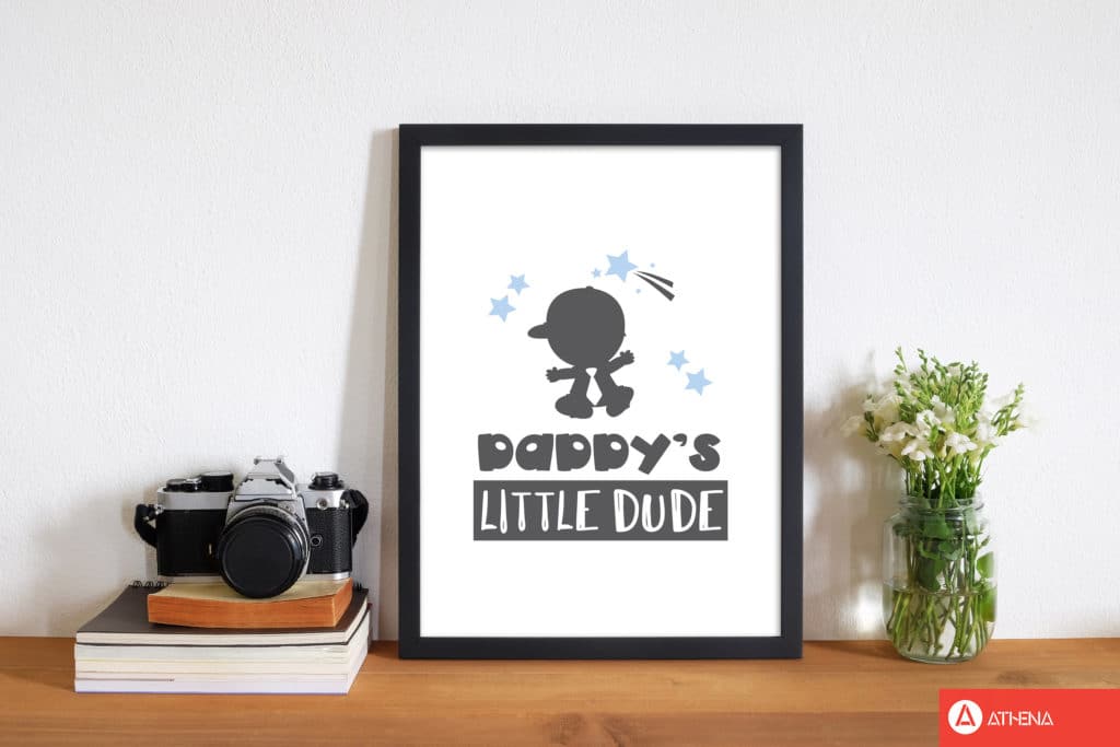 Avelena | Daddy's Little Dude Rahmen Kinderzimmer Kunstdruck