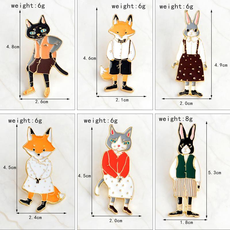 Avelena | Dapper Animals Pin Set - 6-Teiliges Set