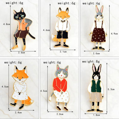 Avelena | Dapper Animals Pin Set - 6-Teiliges Set