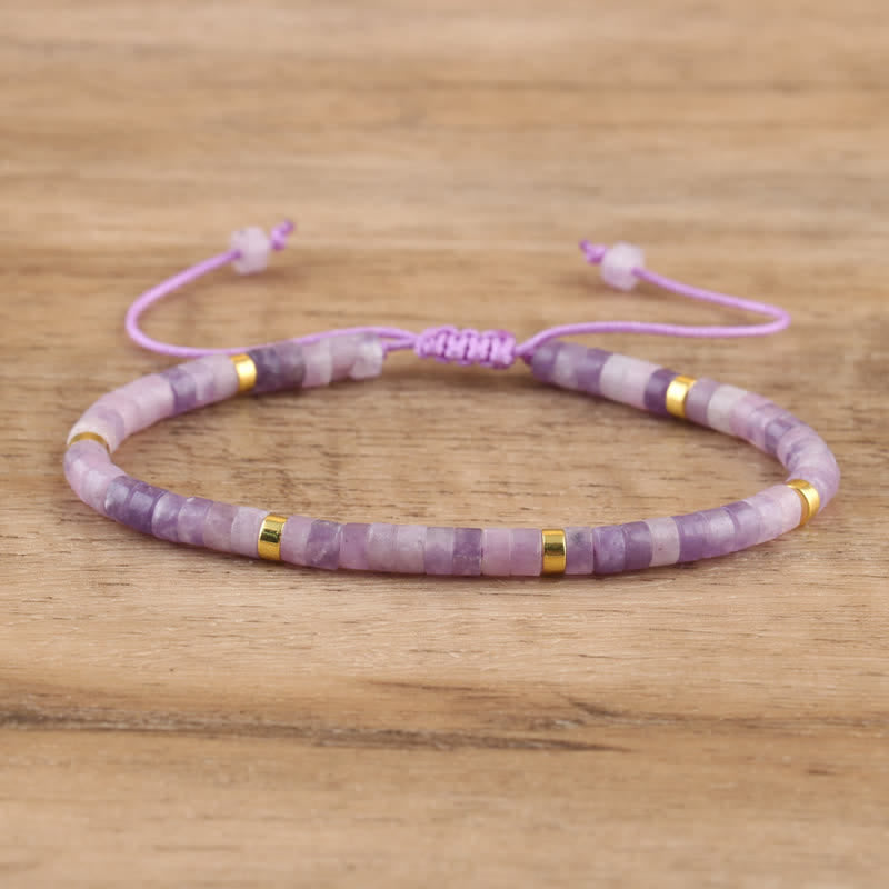 Avelena | Geflochtenes Armband mit 2,4 Mm Natursteinrollen Seraphina