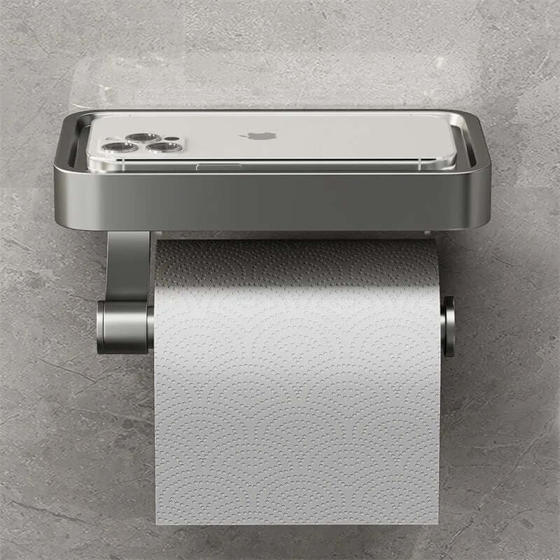 Avelena | Edelstahl Toilettenpapierhalter mit Ablage
