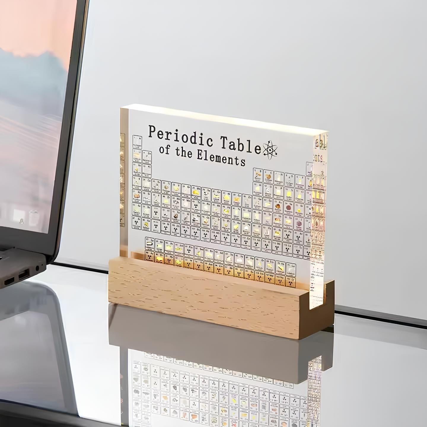 Avelena | Traurige Periodentabelle Glas Periodisches Tabellen Elemente mit Licht