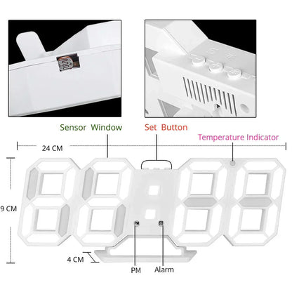 Avelena | 3D Led Wanduhr Modern Digitaluhr Dimmbares Led Licht Stilvolle Wanddekoration